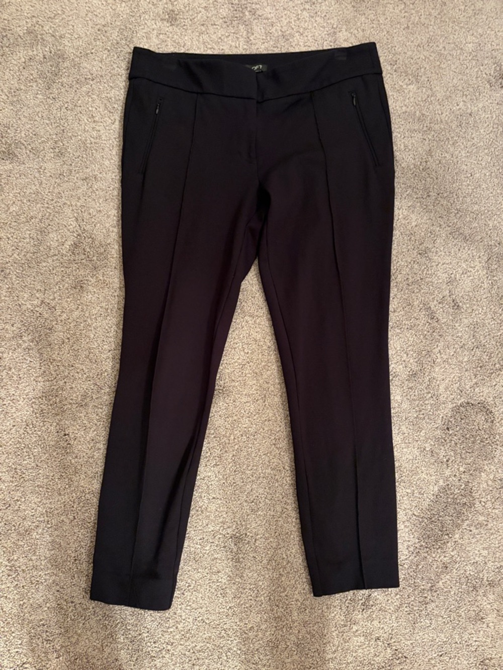LOFT Black Ponte Ankle Pants size 10 skinny fit stretch fabric